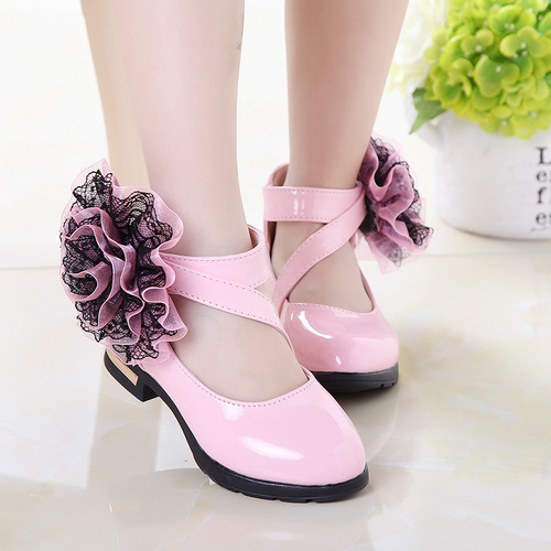 Children's shoes, girls' leather shoes, spring and autumn  new Korean version of princess shoes, soft sole, black performance shoes for middle and large children and students