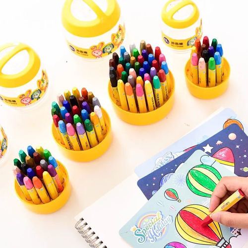 Deli 72090/72091/72092/72093 student children's paintbrush hexagonal rod silky crayon oil pastel stick