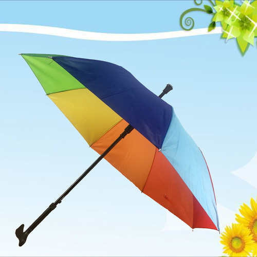 Manufacturer wholesale long-handled cane umbrella, multi-functional anti-slip umbrella for the elderly, gift umbrella, automatic umbrella with printed LOGO