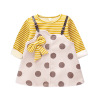 Demi-season dress, cute set with bow, children's clothing, increased thickness