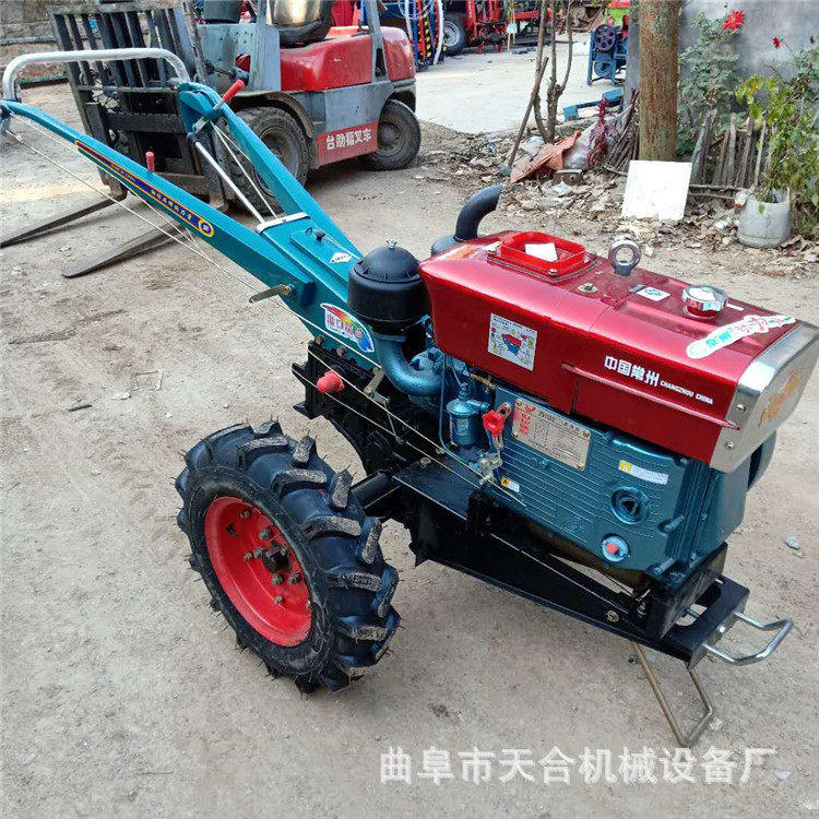 电起动手扶拖拉机18马力手扶多少钱 旋耕机带座双铧犁开沟犁