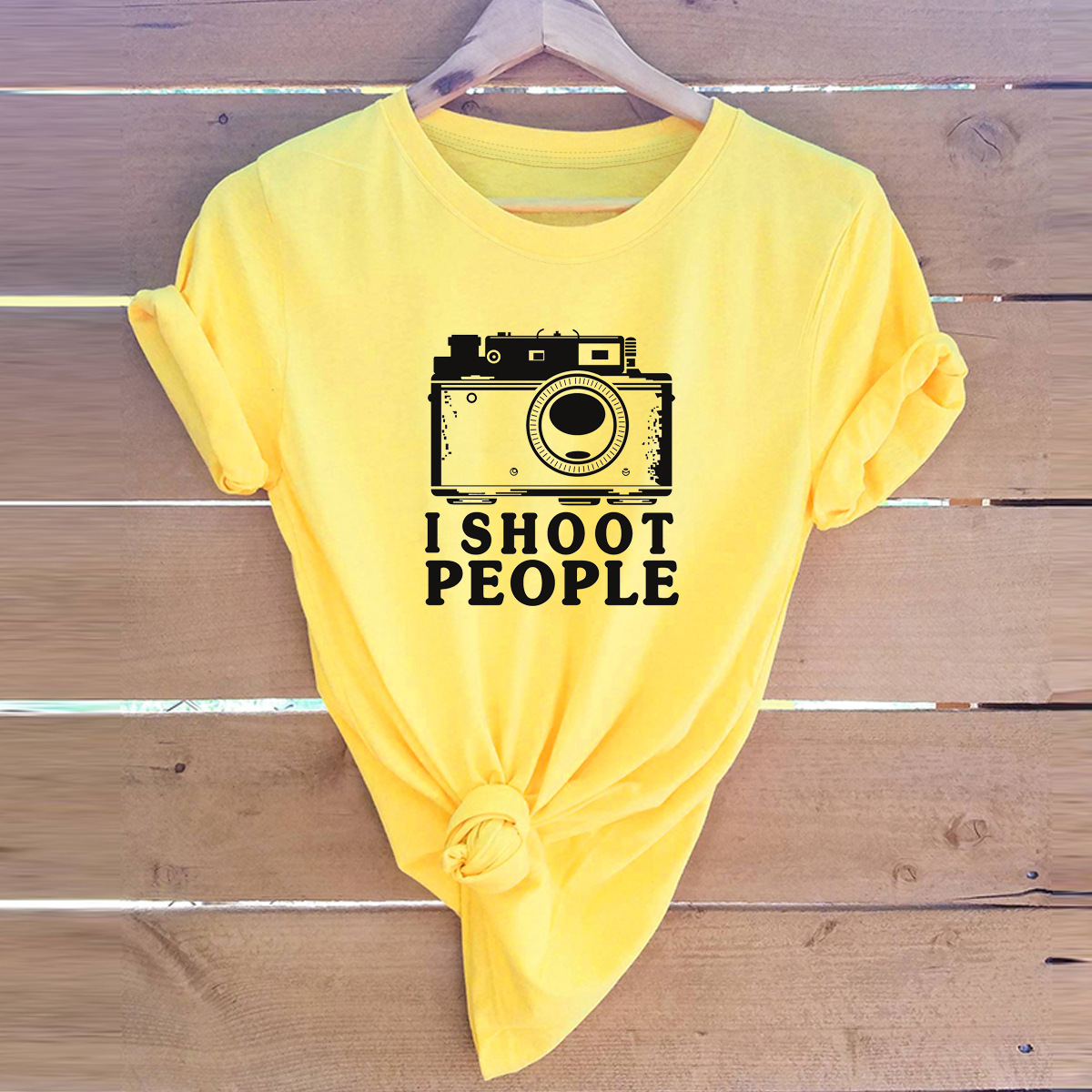 i shoot people cartoon printing t-shirt NSSN41948