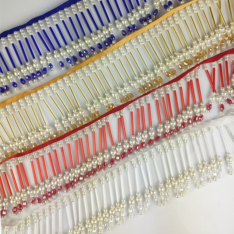 厂家手工钉珠吊珠花边条码窗帘鞋花婚纱箱包配饰DIY服装辅料