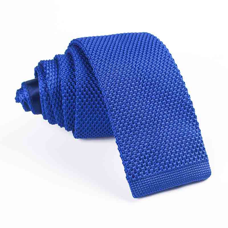 針織領帶男士 純色窄領帶歐美時尚平頭日系領帶多色滌綸領帶批發