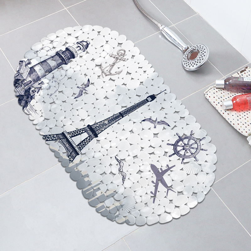 Nordic color sólido baño bañera Mat impresión antideslizante alfombra de baño antideslizante estera de ducha de PVC alfombra de baño taza de succión estera