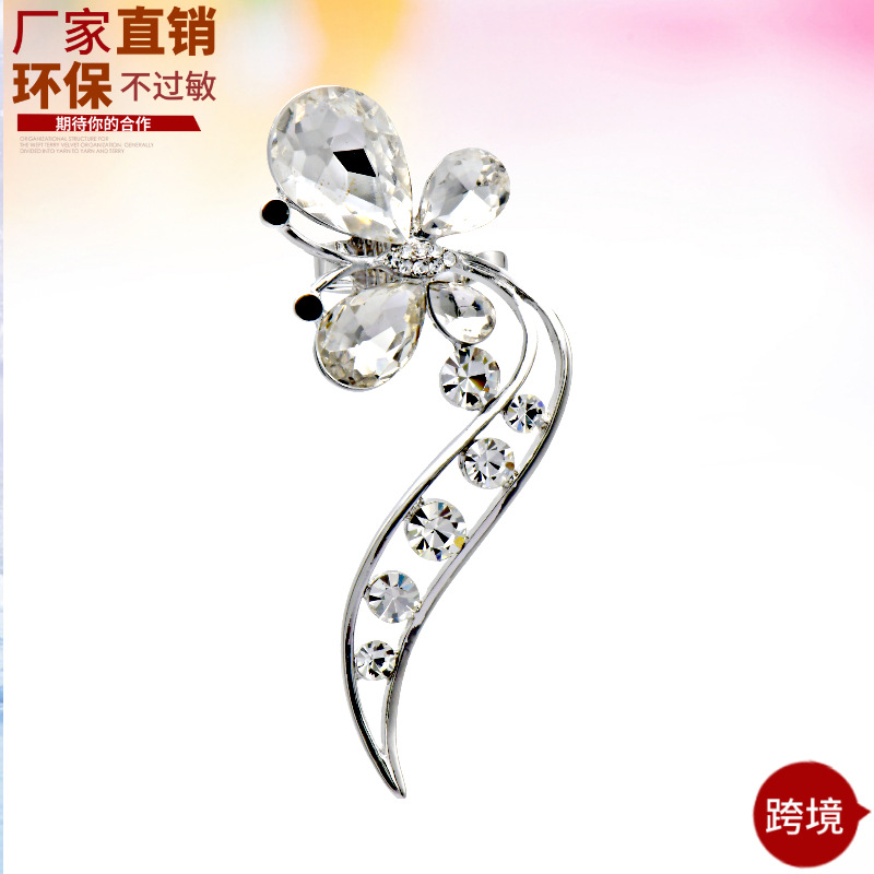 異國風情非主流水晶耳挂個性時尚滿鑽耳骨夾環保合金鍍金耳環耳扣