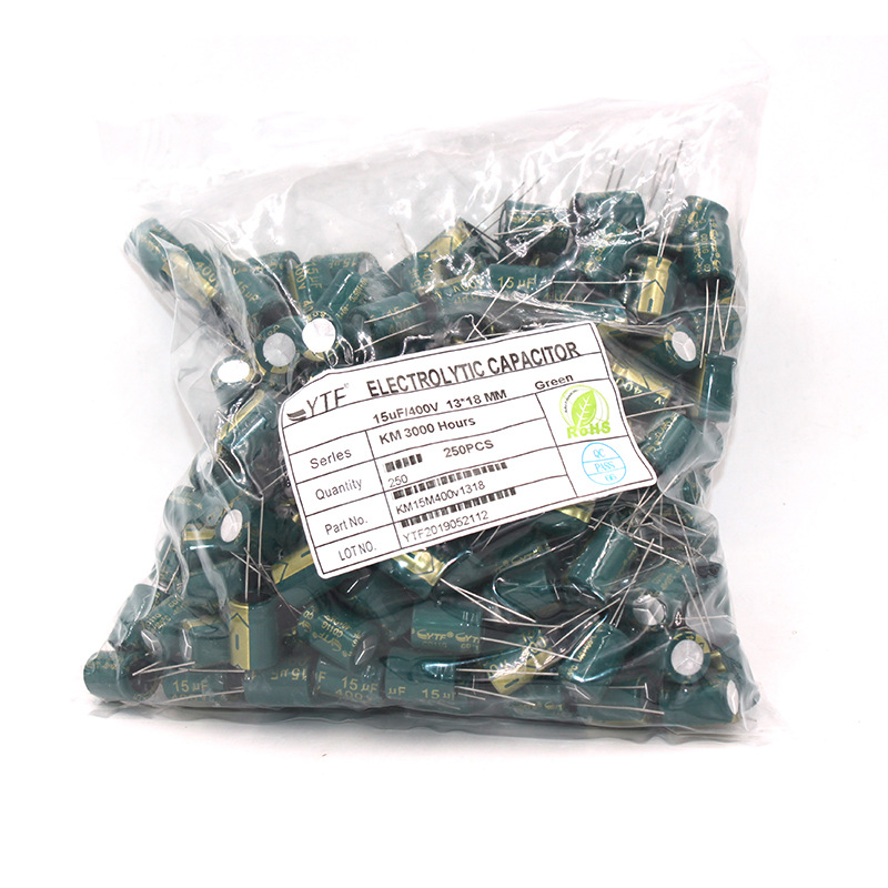 Green Gold High Frequency Low Impedance 400V/15UF, Size 13*18mm, 15UF400V LED Power Adapter Capacitor