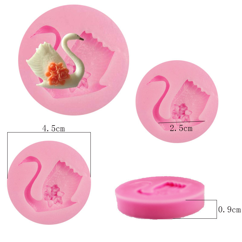 DIY巧克力 朱古力蛋糕翻糖装饰工具烘焙模具 硅胶模具 小天鹅造型