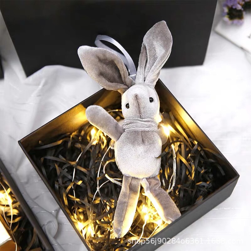 厂家批发许愿兔花束兔子韩国绒兔丝绒长脚兔公仔毛绒玩具批发挂件