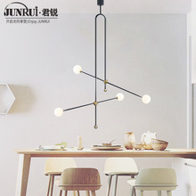 北欧卧室吊灯后现代设计师线条灯具创意服装店客厅样板房餐厅吊灯
