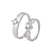 Adjustable ring suitable for men and women heart shaped for beloved, accessory for St. Valentine's Day, silver 925 sample