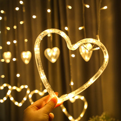 Cross-border new LED string lights, heart-shaped curtain lights, declaration of love, marriage proposal, Valentine's Day, wedding celebration, party decoration, colorful lights