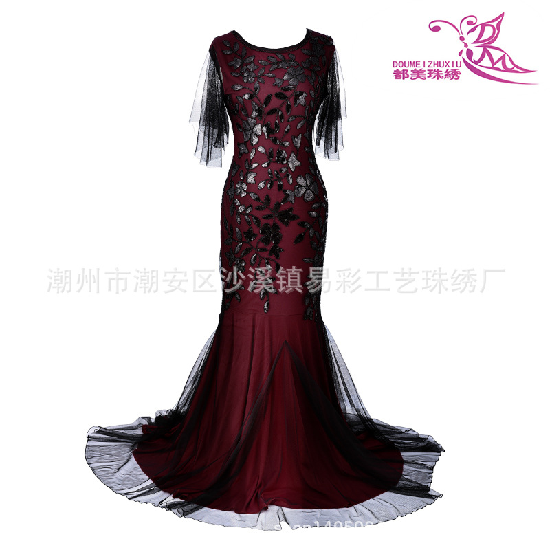 Amazon 2022 Primavera/Verano 1920 nuevo banquete noble elegante largo adelgazamiento fishtail anfitrión vestido de noche