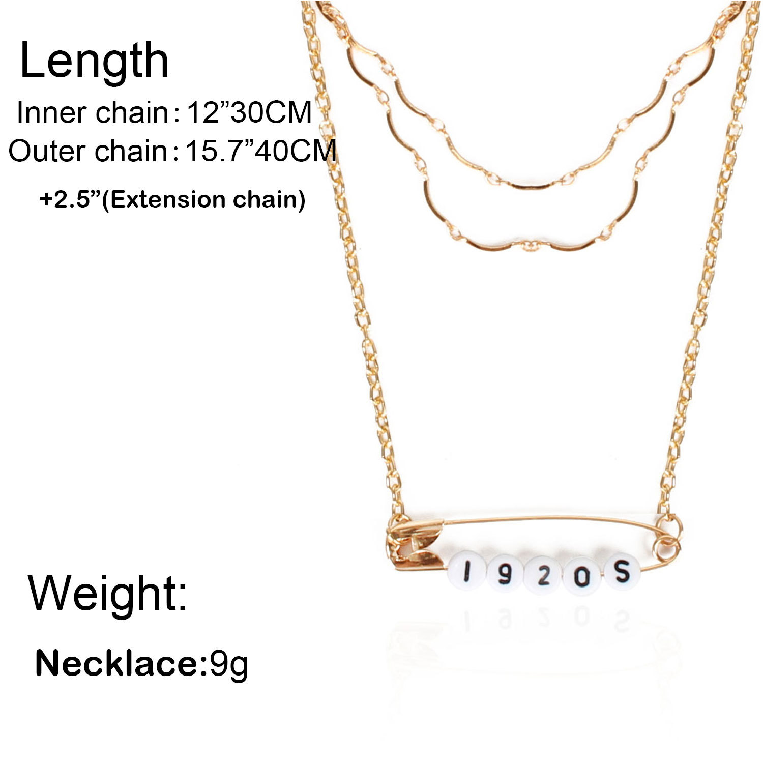 Accessories Pin Digital Pendant Multilayer Clavicle Chain Fashion Popular Necklace Women display picture 1