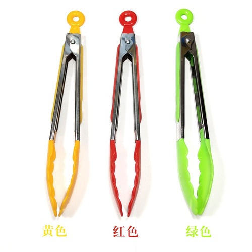 Cross-border high-end stainless steel silicone food tongs, bread tongs, nylon food tongs, barbecue tongs/oil filter tongs wholesale