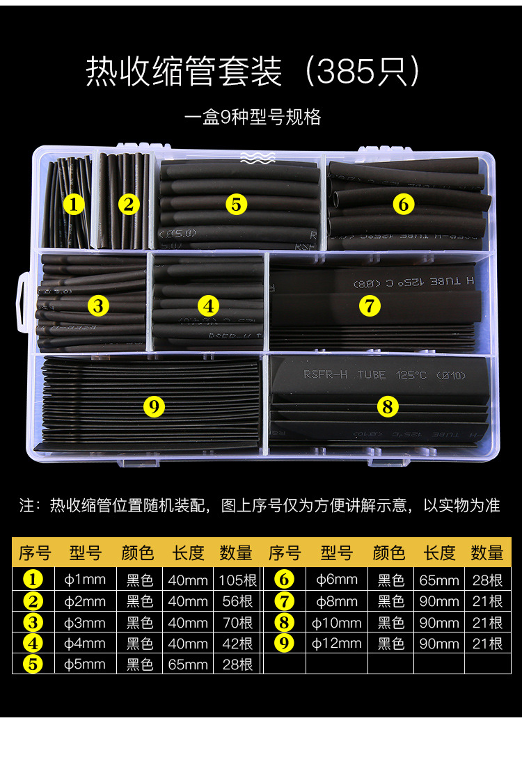 黑色热缩管盒装385PCS_03