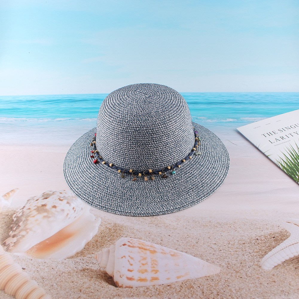 Verano estilo coreano moda paja cúpula pescador sombrero playa vacaciones sol protección sol sombra playa sombrero hembra paja sombrero personalización
