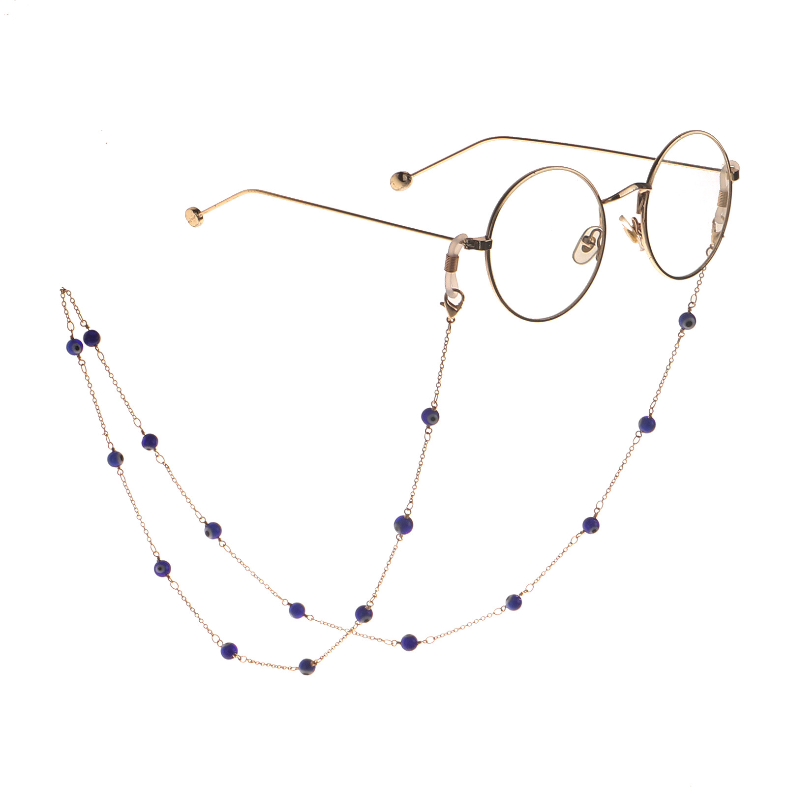 Modekette Blaue Augenperlen Handgefertigte Brillenkette Anti-verlorene Kette display picture 8