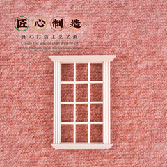 1/12 Scale Dollhouse Furniture Model Mini Wooden Twelve-Grid Window Sill Model Photo Prop Ornament