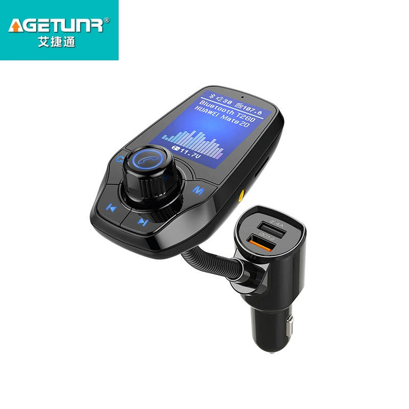 Большой экран автомобиля Bluetooth громкой связи телефон передатчик AUX автомобиль MP3-плеер Smart Fast Charge 3,0 зарядное устройство