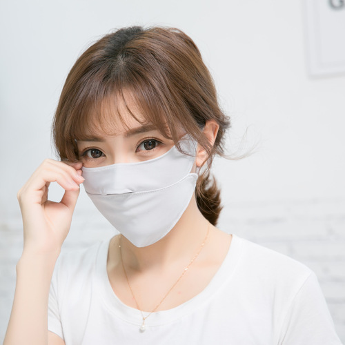 Sun Protection Women's Ice Silk Spring Summer Cycling Ear Hanging Solid Color Thin Nose Ventilated Face Mask