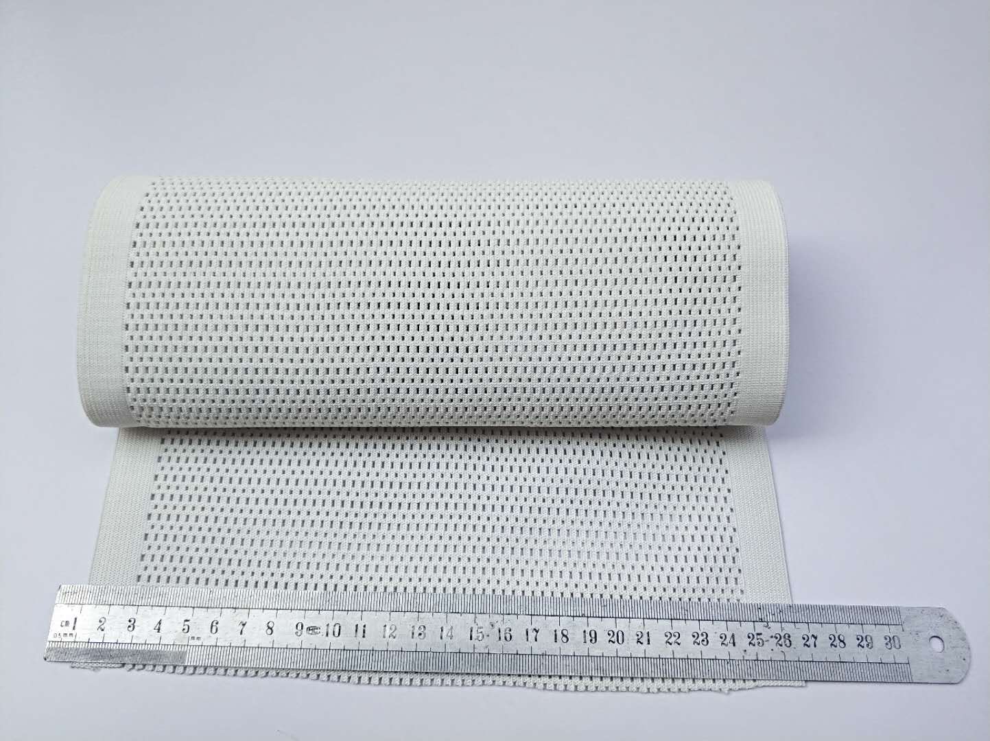 厂家直供    25.5CM透气蜂窝护腰收腹健身用网眼松紧松紧带