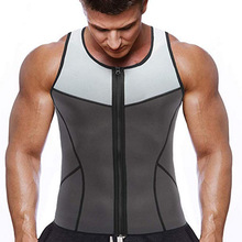 跨境銷售潛水料男士暴汗衣跑步訓練背心新款拼接運動塑身衣可定