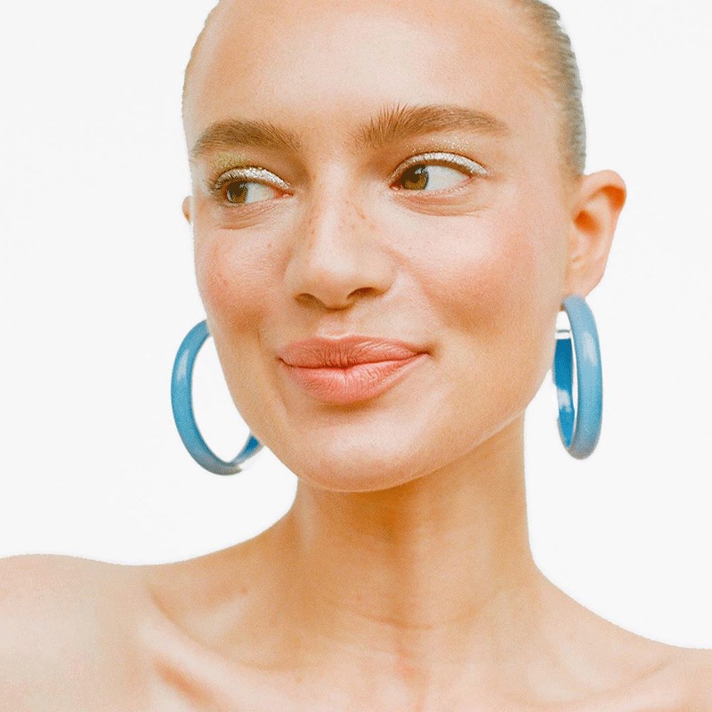 Europe and the United States cross-border earrings new acrylic candy color earrings celebrity street stylish C-type earrings