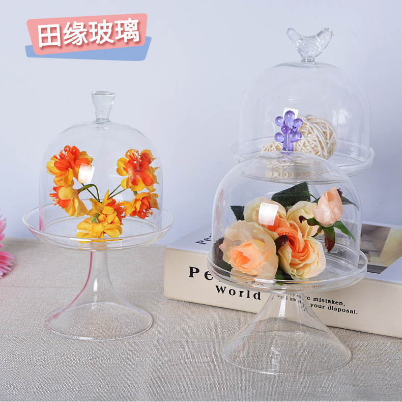 批发透明玻璃花瓶 创意玻璃景观罩 DIY微观玻璃罩保鲜花永生花罩