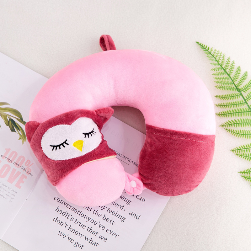 Almohada cervical creativa con diseño animal en forma de U con antifaz dos en uno regalo promocional personalizable