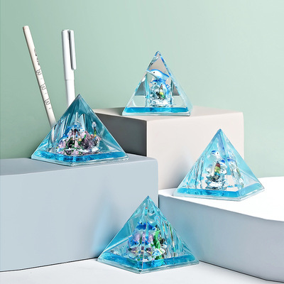 創意海洋動物筆筒 地中海入油金字塔筆插學生禮品桌面擺件