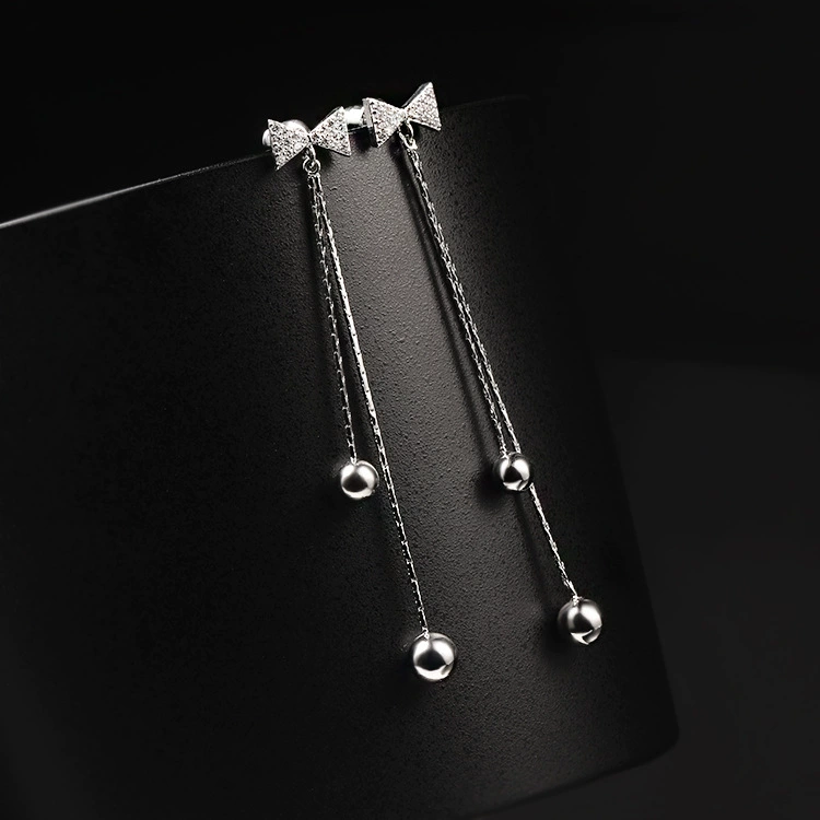 Модные серьги с бантом, подвеска, серебряная игла, корейский стиль, простой и элегантный дизайн, образец серебра 925