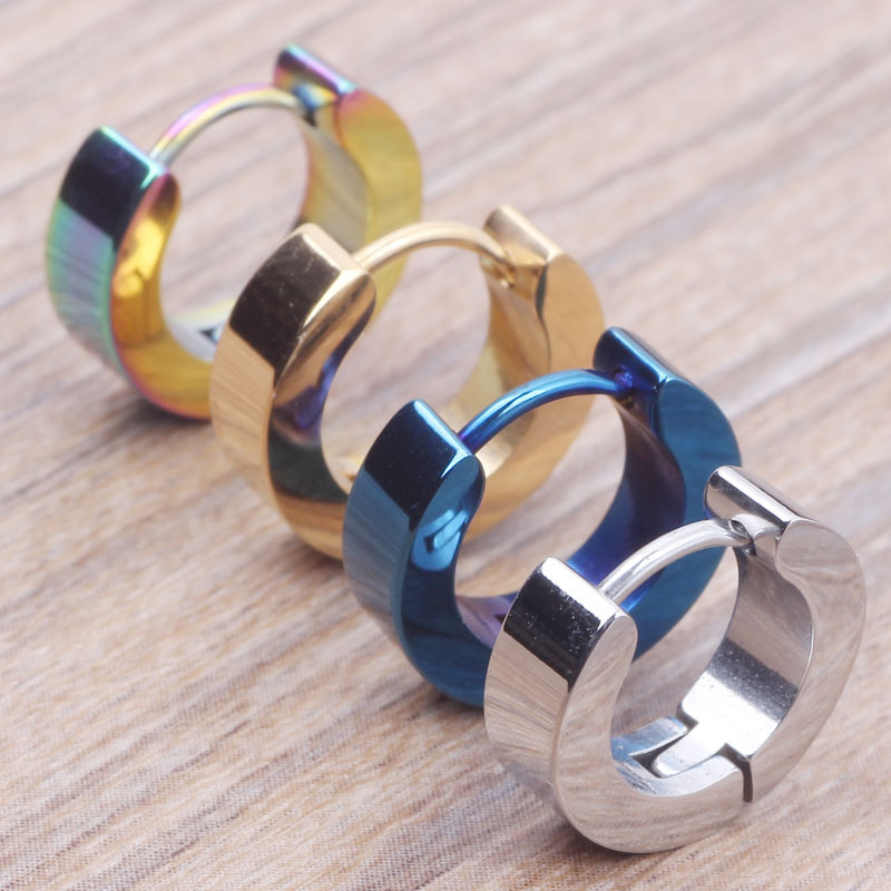 Titanium Steel Korean Style Classic Simple Earrings for Women and Men, Piercing Jewelry detail image 9