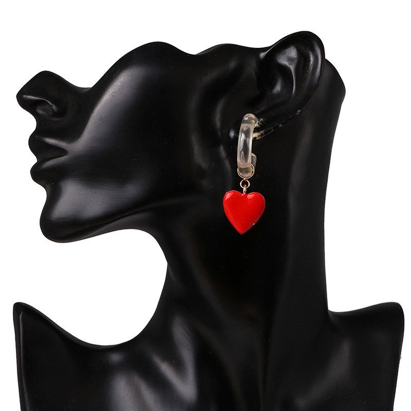 Exaggerated Earrings Heart Earrings Women display picture 8