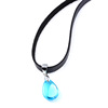 Son of the weather, the surrounding sunny female necklace Yanglai, the same sky blue water drop pendant, the foreign trade Amazon