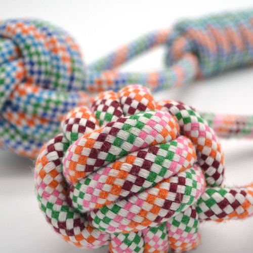 Dog toy red inner plaid color portable double candy tennis ball hot selling product