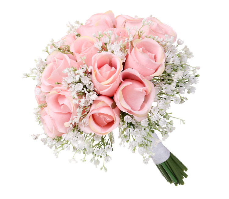 New realistic bride's hand bouquet, creative rose bouquet, wedding bride's forest-style hand bouquet, wholesale of wedding supplies detail image 11