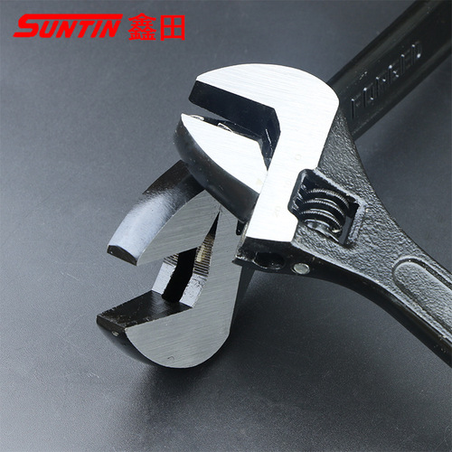 Xintian adjustable wrench open adjustable wrench black electroplated live mouth adjustable multi-function wrench manual wrench