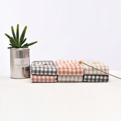 2條裝日式無印格紋純棉洗臉家用男女毛巾柔軟吸水成人全棉面巾