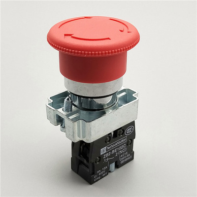 急停按钮开关XB2-BS542C蘑菇头自锁旋转复位ZB2-BE102C一常闭|ms