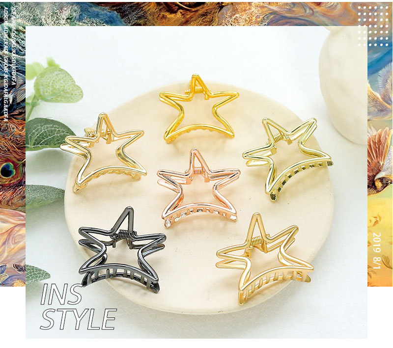 Fashion Starfish Shaped Metal Cute Alloy Grip Solid Color Hair Accessories display picture 1