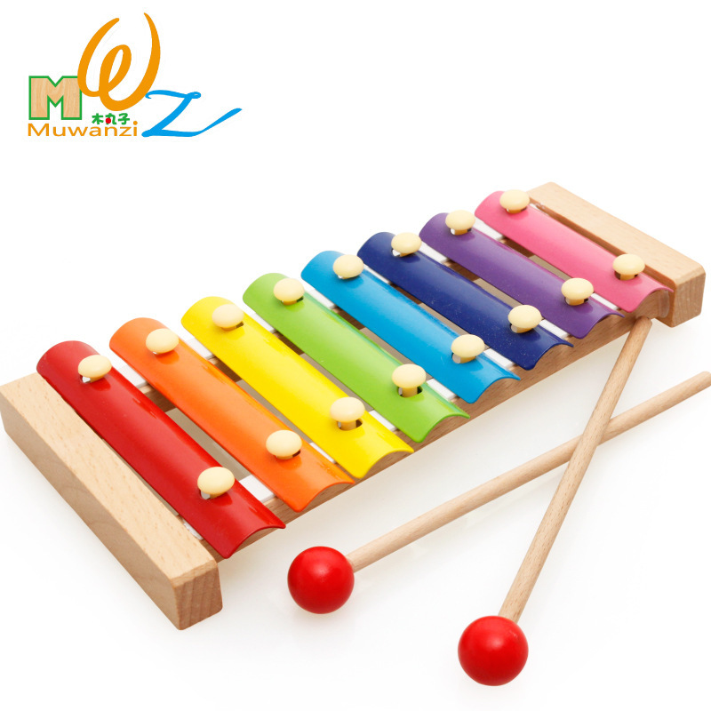Children's Wooden Hand-knocked Xylophone Octave Scale Percussiontrument Infant And Toddler Early Education Music Educational Enlightenment Toy