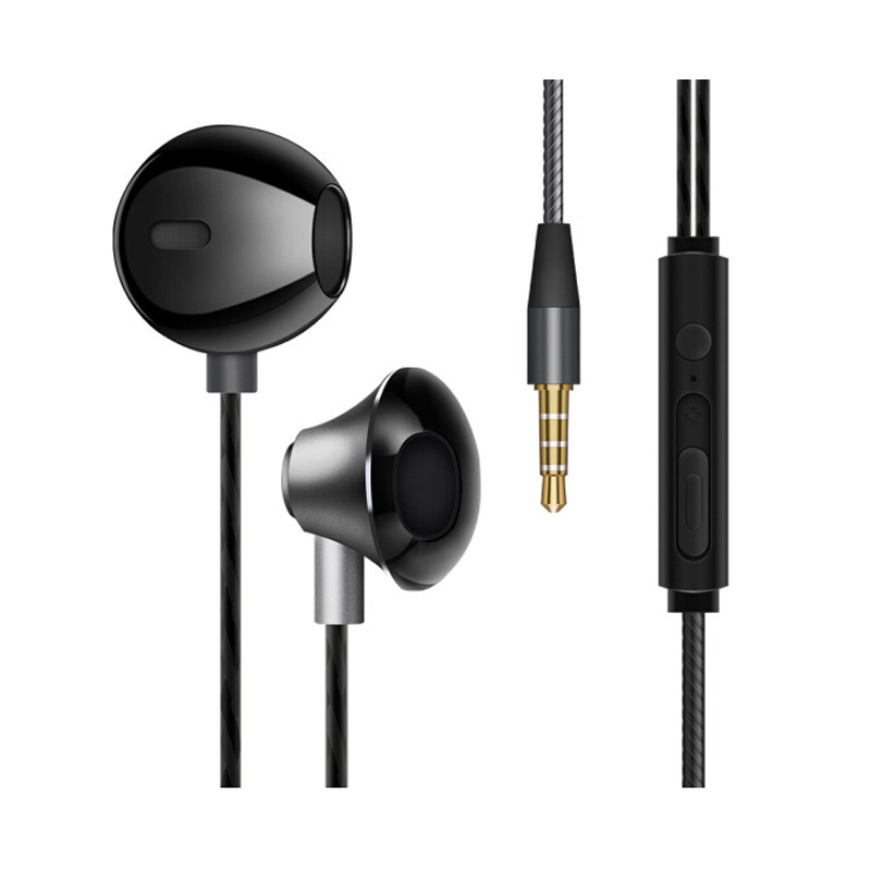 Venta directa de fábrica en la oreja subwoofer semi-pesado Computadora teléfono móvil Universal Control de alambre con micrófono Auriculares deportivos