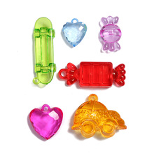 七彩糖果小汽车钥匙扣透明挂坠儿童过家家玩具亚克力手工饰品配件