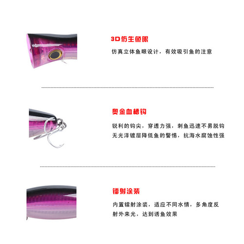 Luya bait sea fishing large mouth wave climbing 12.5cm/40.3g laser bionic fishing bait with raised mouth cross-border e-commerce direct supply