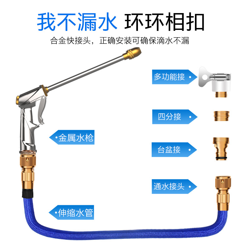 厂家出售高压家用洗车水枪水管软管花园伸缩清洁浇花喷头工具套装详情10