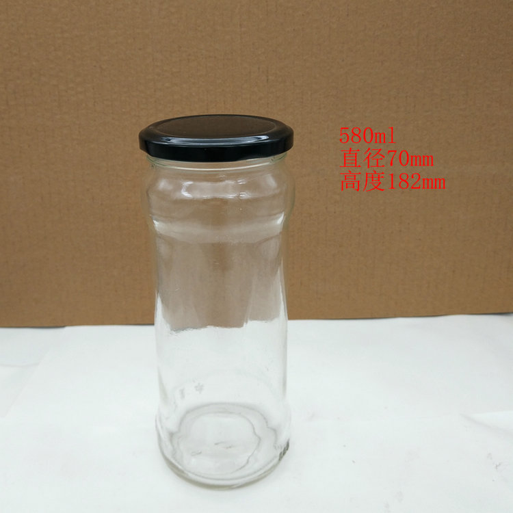 玻璃瓶厂供应罐头瓶酱菜瓶广口瓶580ml玻璃瓶储物罐蜂蜜瓶 咖啡瓶