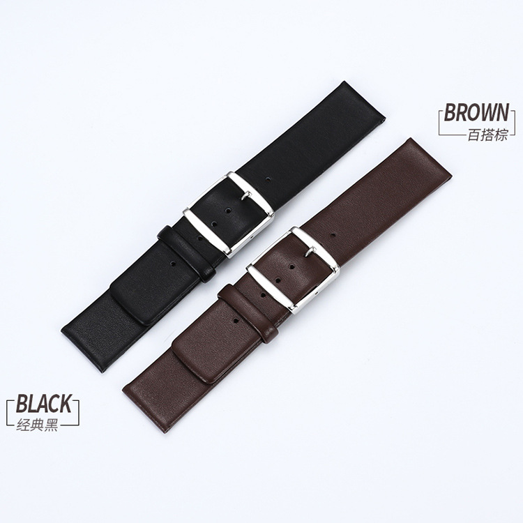 Factory Wholesale Genuine Leather Strap c/k Calfskin Thin Watch Strap Unisex Universal Watch Accessories