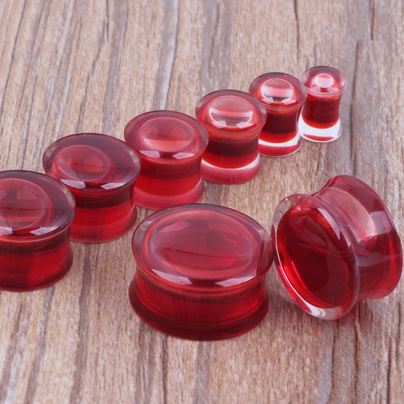 Acrylic Red Liquid Ear Expander Ear Studs 20mm Ear Plug Earring detail image 7