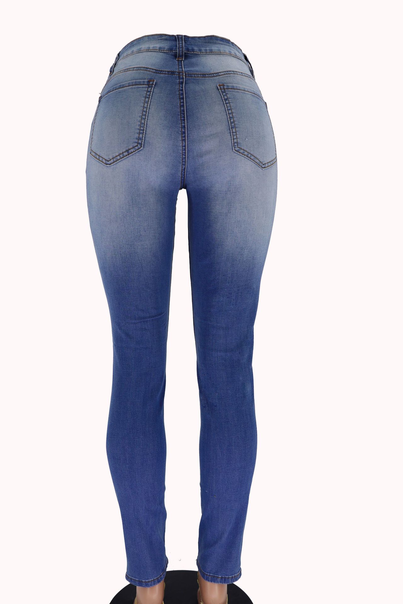 High Waisted Women's Jeans Torn Denim Trousers Spring Fashion_voghion.com